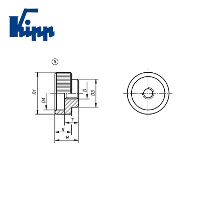 Knurled Knobs in steel  K0137.108