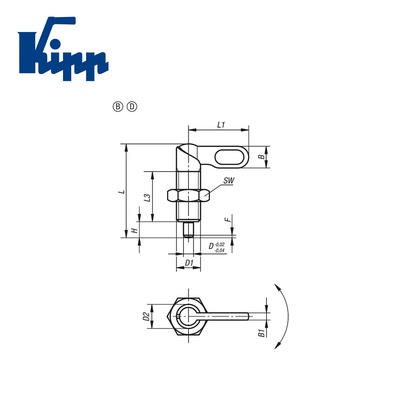 Cam Action Indexing Plunger, steel version, Style D, metric K0348.070612