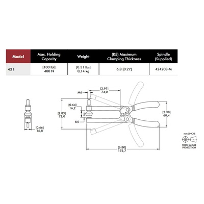 Clamp tipo pinza 431