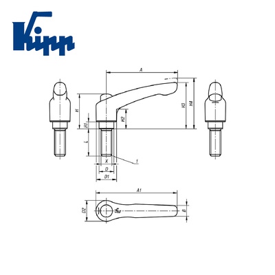 Adjustable Handles with protective cap K0122.93A31X60