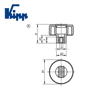 Knurled Wheels components in steel K0260.21A1