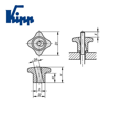 Cross handles K0683.12