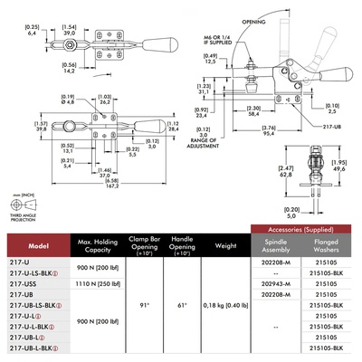 Clamp horizontal 217-USS