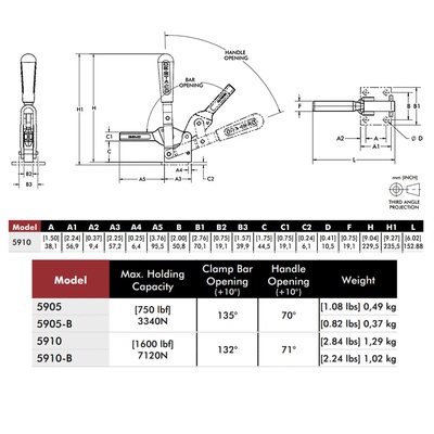 Clamp vertical  5910