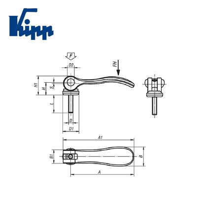 Cam Levers with external thread K0005.0501105X20