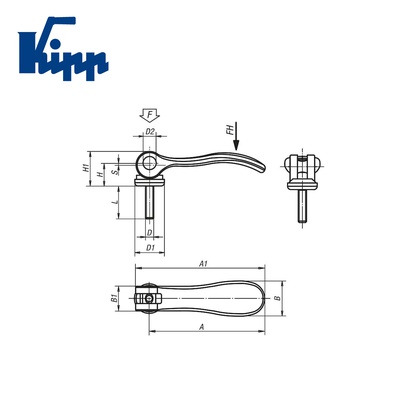 Cam Levers with external thread K0005.25011A3X50