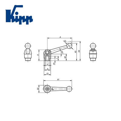 Adjustable Handles Classic Ball Style K0116.1A21