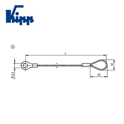 Retaining cables style A, with eye and crimp terminal K0367.0300