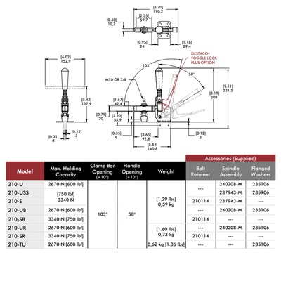 Clamp vertical 210-SB