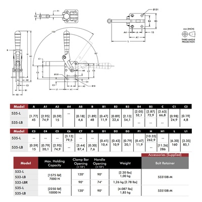 Clamp vertical 535-L