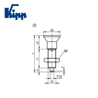 Indexing Plungers without collar with extended locking pin K0633.22308