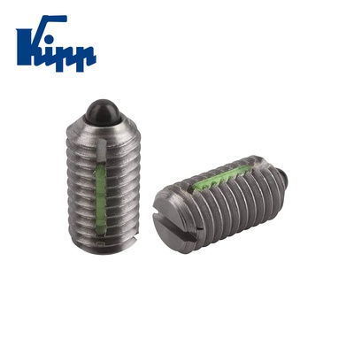 Spring Plungers with thread lock, pin style, slotted, stainless steel K0324.12