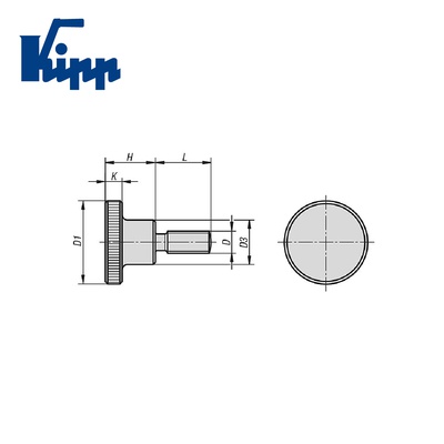 Knurled Thumb Screws in steel K0140.082X25