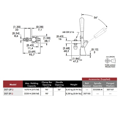 Clamp vertical 207-UF