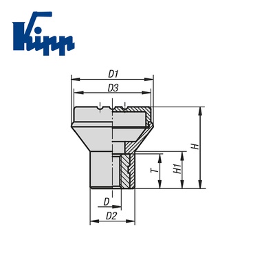 Mushroom knobs antistatic internal thread K0251.110524